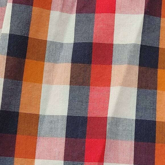 State of Art orange navy cream plaid shirt xxl cotton heritage dadcore casual - Picture 9 of 10